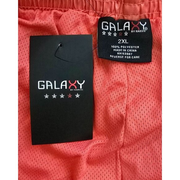 Mens Red Galaxy By Harvic XX-Large Athletic Shorts W/ Drawstring & Mesh Lining P - Picture 3 of 6